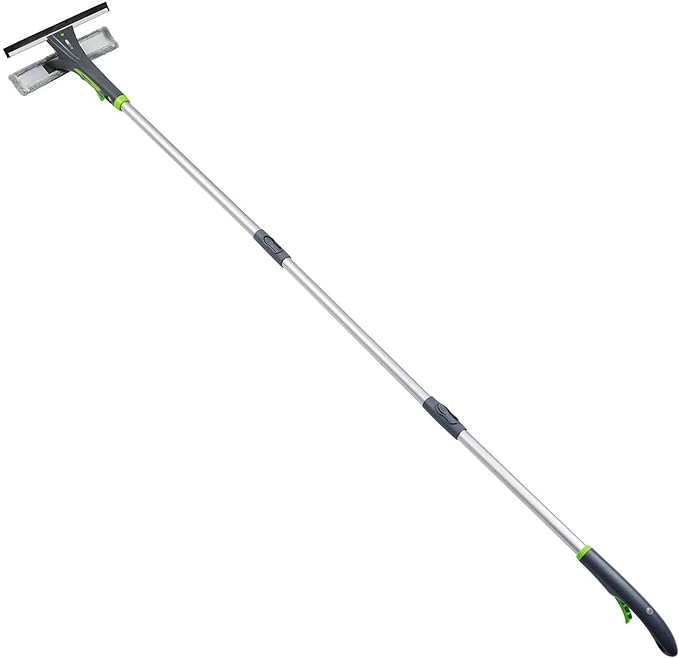 Extendable Window Squeegee with Spray Features 49-69" Aluminum Extension Pole by Amazon Basics