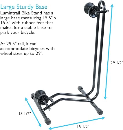Floor Parking Bicycle Rack Stand for Mountain/Road Bikes, Compatible with Wheels up to 29" - Push-on Design for Tire Widths up to 2.25", Non-slip rubber feet