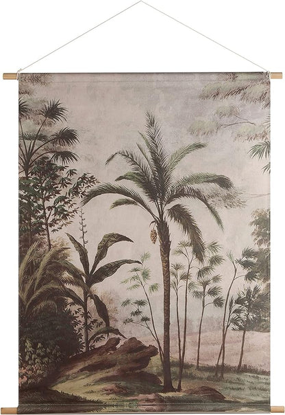 Vintage Rainforest Canvas Wall Art Decor Painting, Lush Vegetation Makes the Person Immersive in the Rainforest (38" X 31.5")