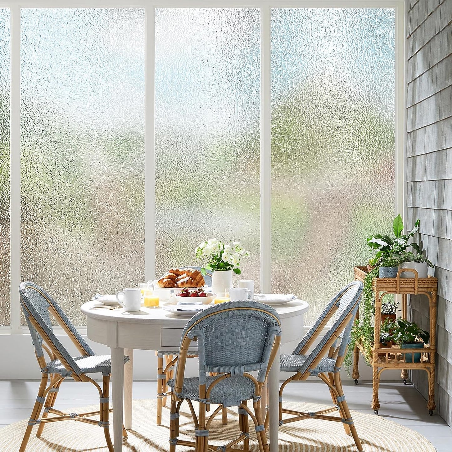 Frosted Window Privacy Film | Crystal Glass Film, No Glue Static Film | Anti UV Window Clings, One Way Vision Blocking for Home Office (35.4" x 118.1")