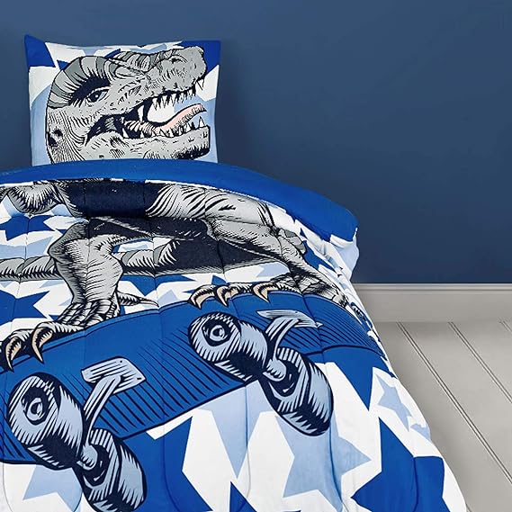 Tadpoles Twin Comforter Set, 100% Gently Brushed Microfiber Polyester, Dark Blue