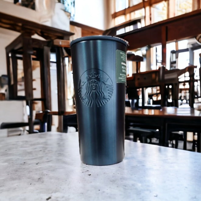 Starbucks 12oz Tumbler - Recycled Stainless Steel Metal Coffee / Tea Cup Teal Green